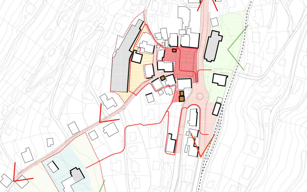 Stratégie de requalification des espaces publics, masterplan du cœur du village, Val d’Illiez, (VS) – 2022