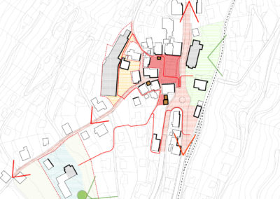 Stratégie de requalification des espaces publics, masterplan du cœur du village, Val d’Illiez, (VS) – 2022