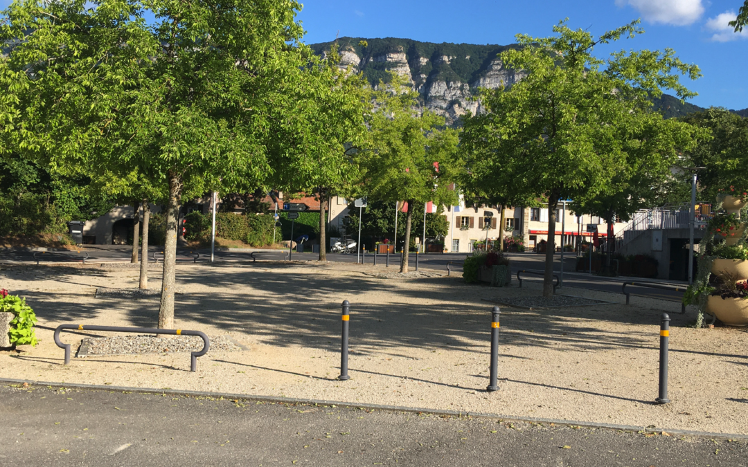 Plan des équipements et des espaces publics du cœur du village de Troinex